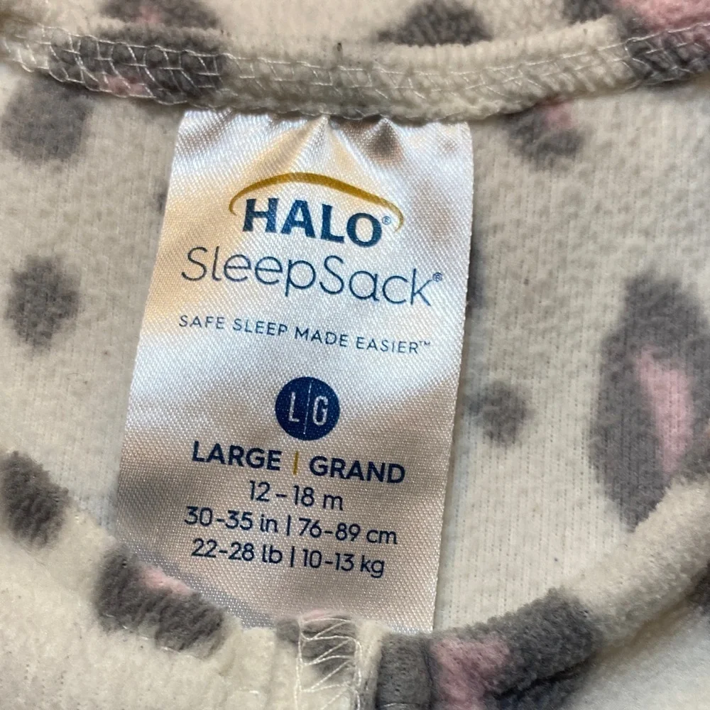 Halo Leopard Print SleepSack with Pink and Gray